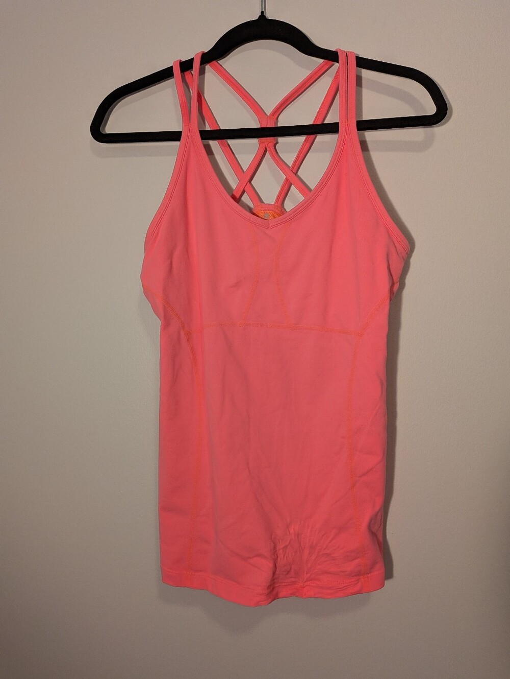 Neon Pink Athleta Tank Top Built In Bra Athleisure Size M
